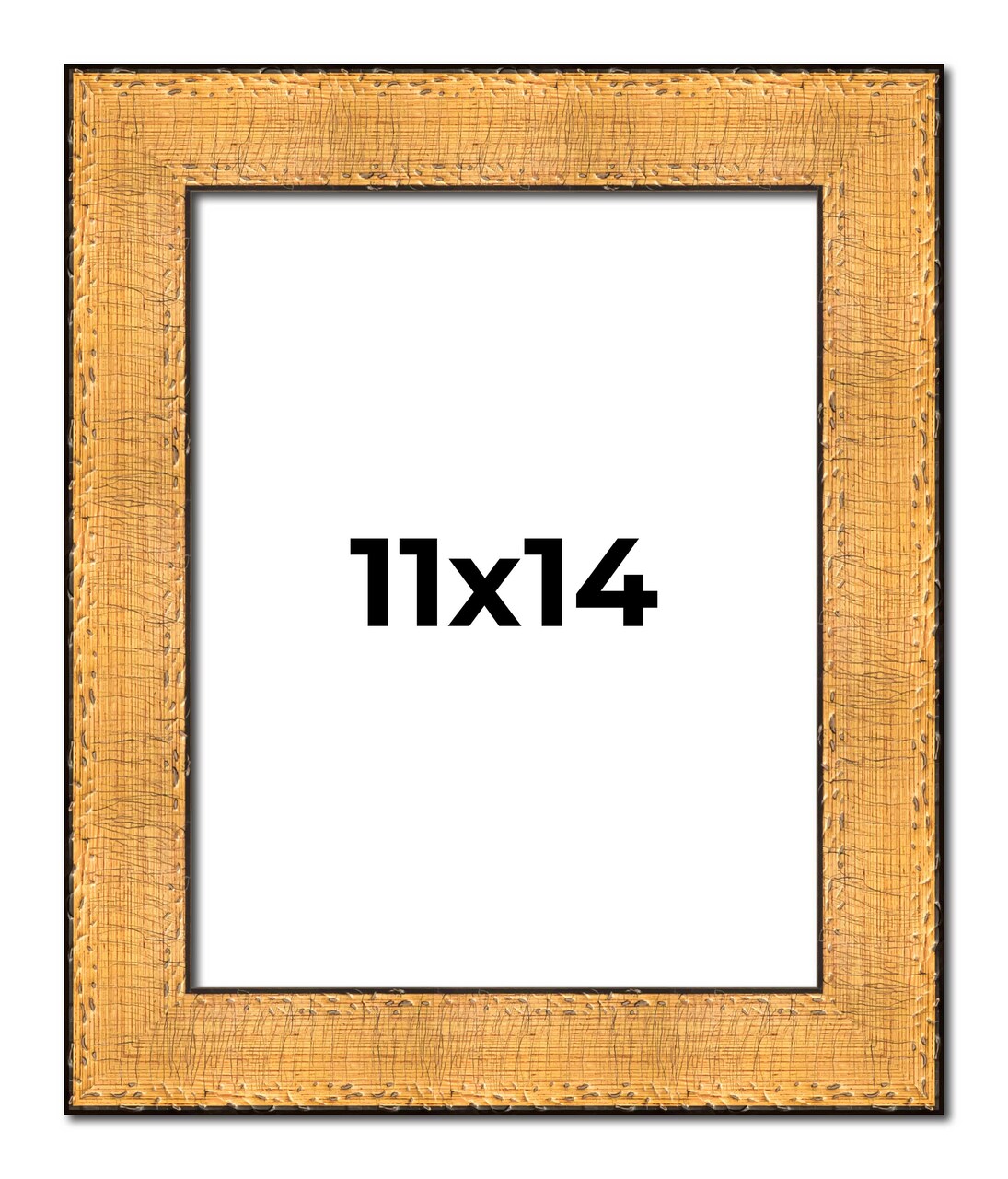 11x14 Embellished Gold Picture Frame - UV Acrylic, Foam Board Backing, Hanging Hardware